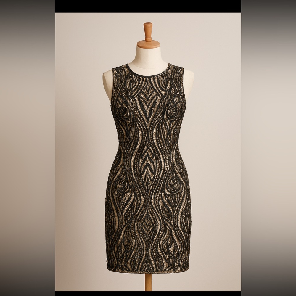 Elegant Black and Gold Women's Dress